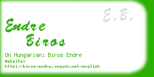 endre biros business card